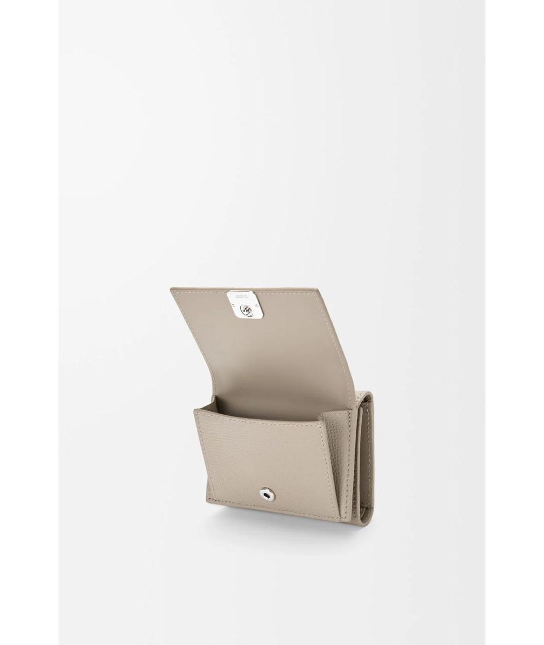 LOEWE Бежевый кожаный кошелек, фото 4