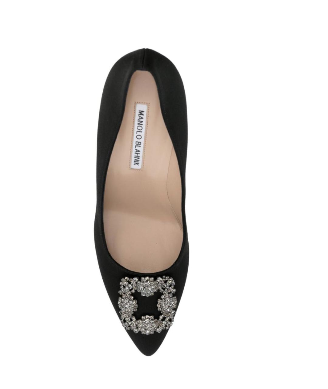 MANOLO BLAHNIK Черные текстильные туфли, фото 4