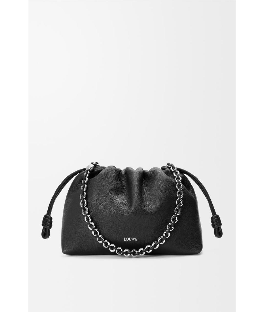 LOEWE Черная кожаная сумка с короткими ручками, фото 6