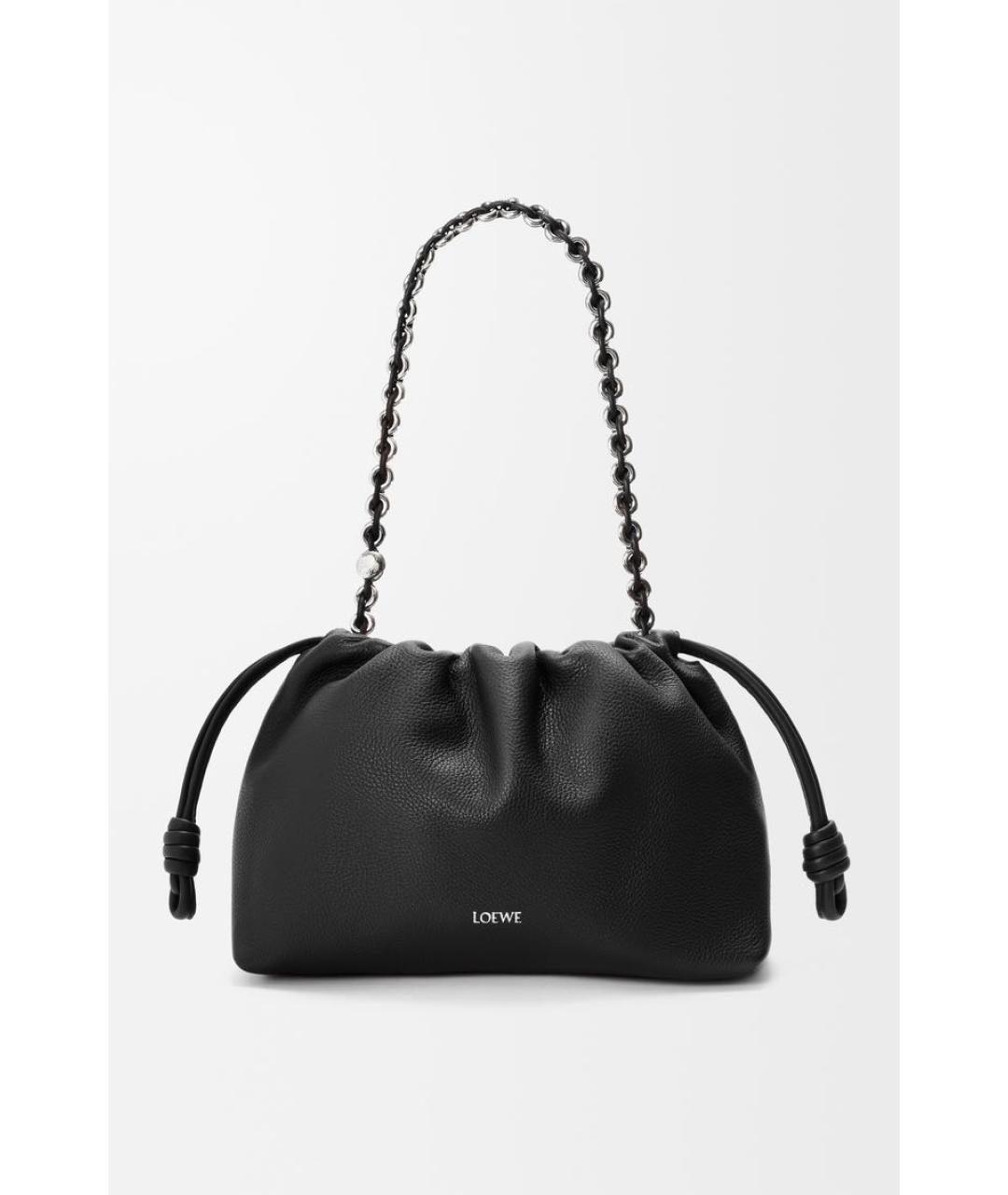 LOEWE Черная кожаная сумка с короткими ручками, фото 2