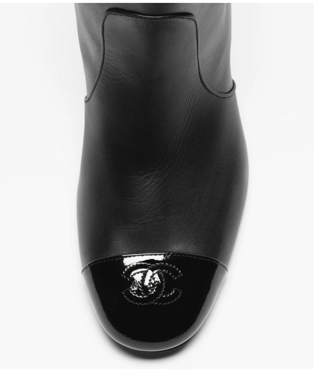 CHANEL Черные кожаные сапоги, фото 3