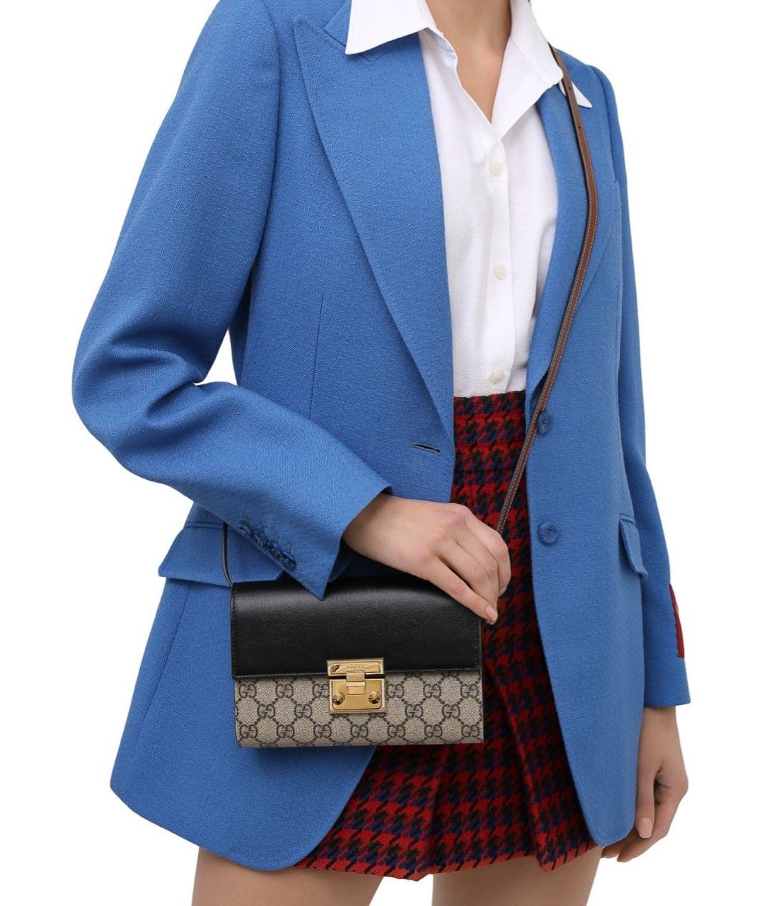 GUCCI Черная кожаная сумка через плечо, фото 6