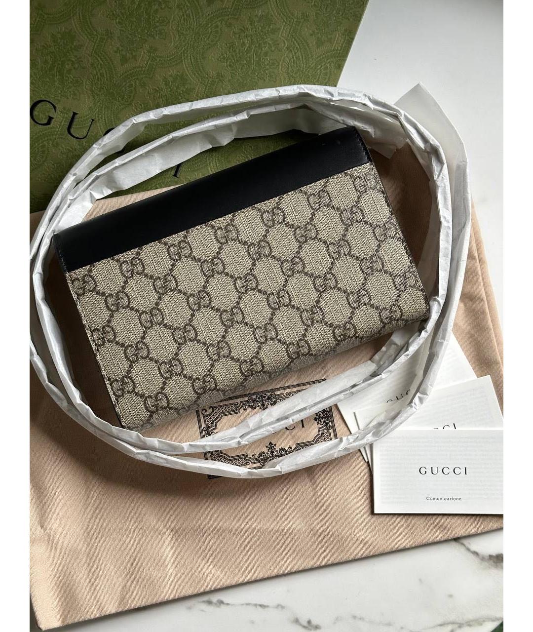 GUCCI Черная кожаная сумка через плечо, фото 3