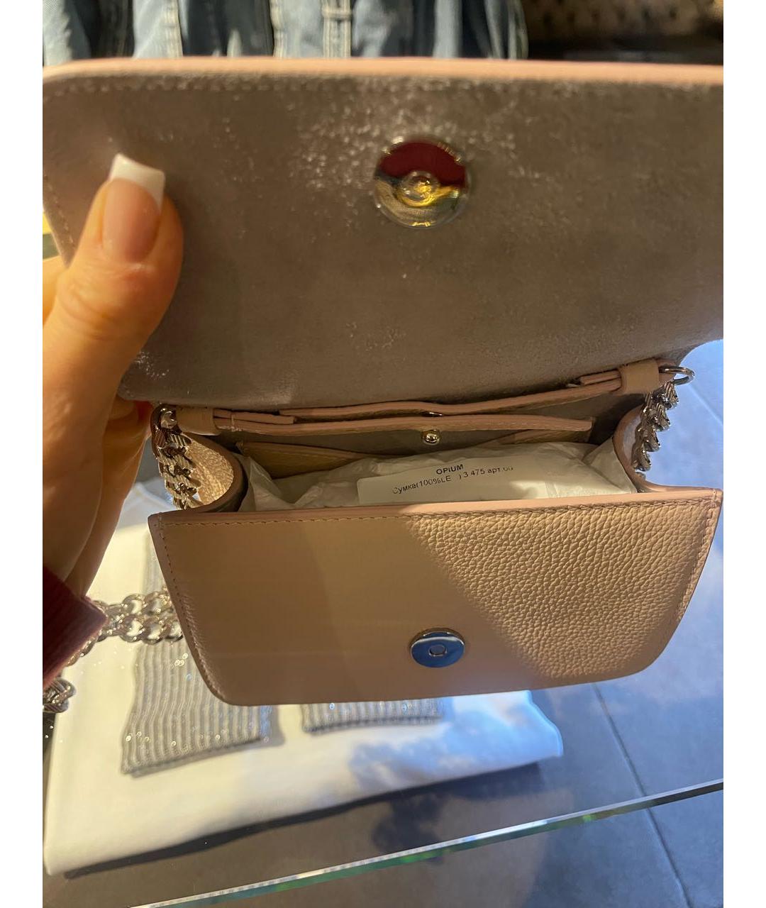 KITON Розовая кожаная сумка через плечо, фото 6