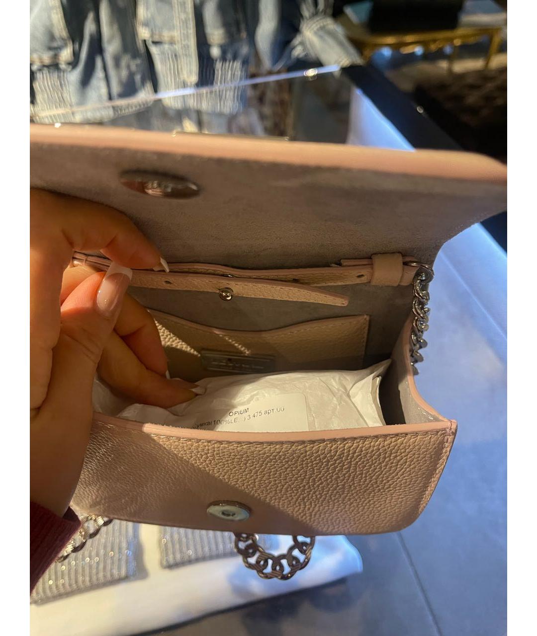 KITON Розовая кожаная сумка через плечо, фото 7