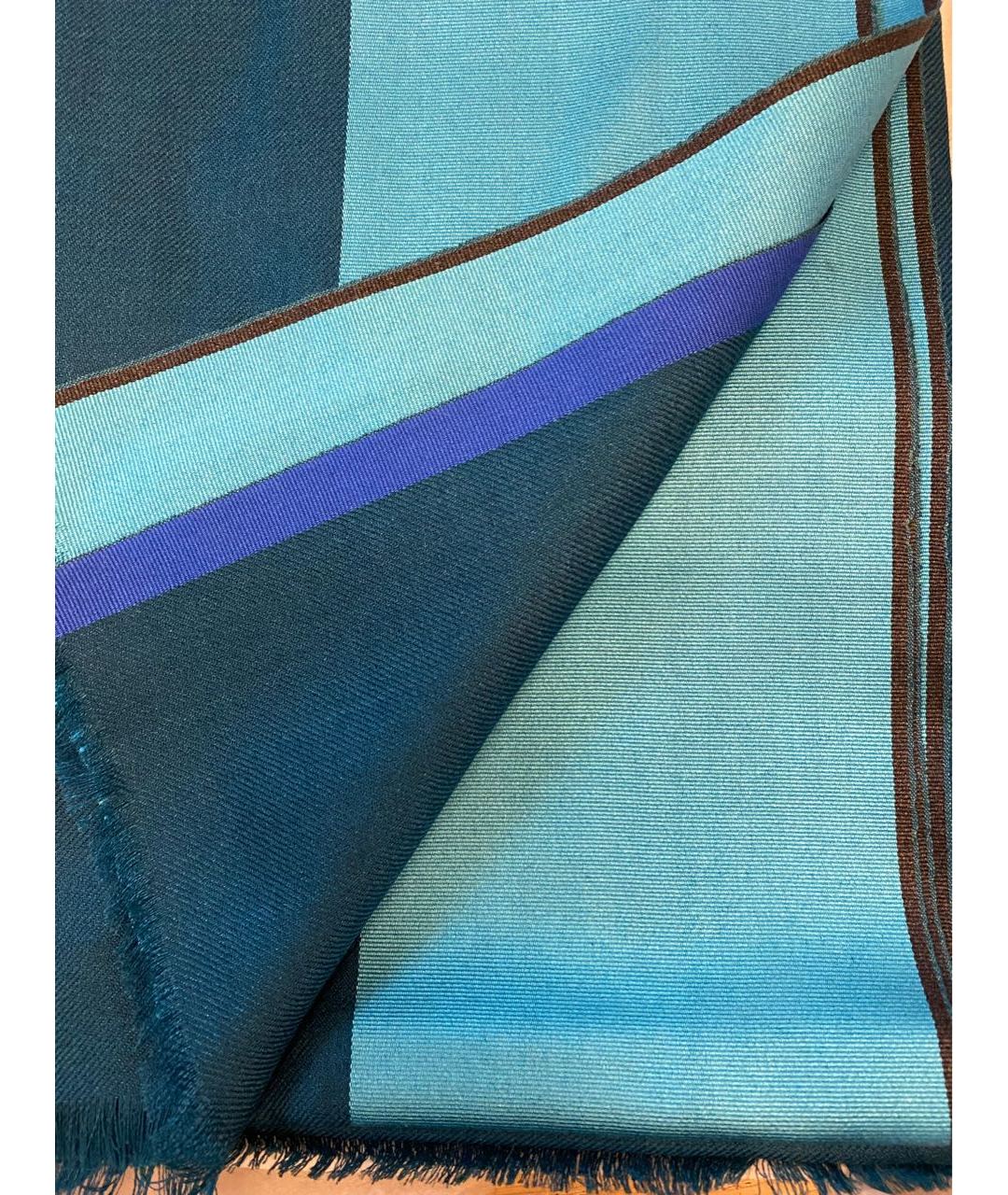 LORO PIANA Бирюзовый кашемировый шарф, фото 2