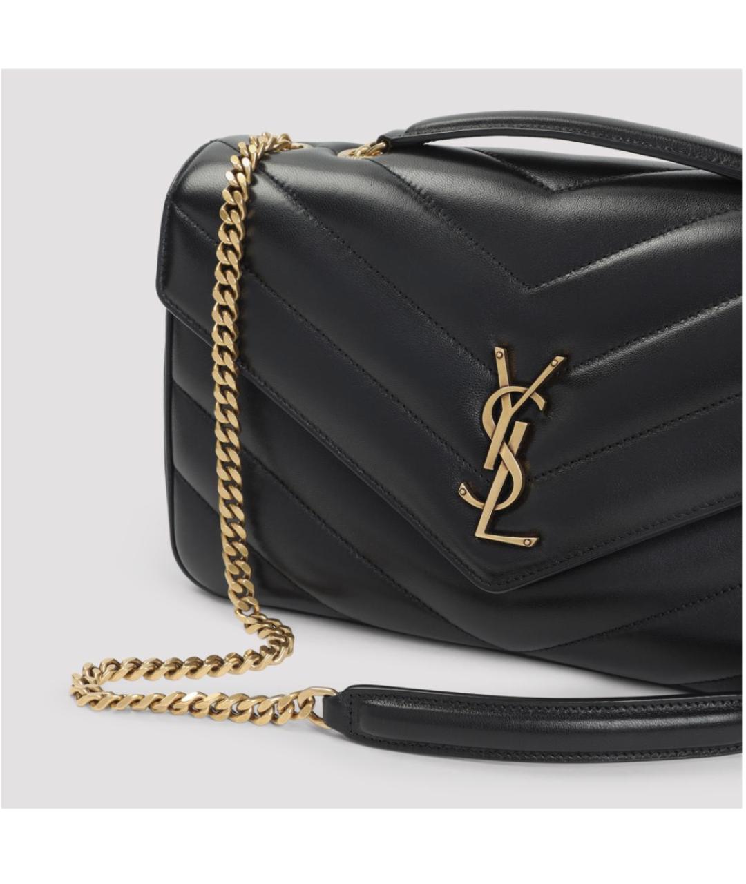 SAINT LAURENT Черная кожаная сумка через плечо, фото 3