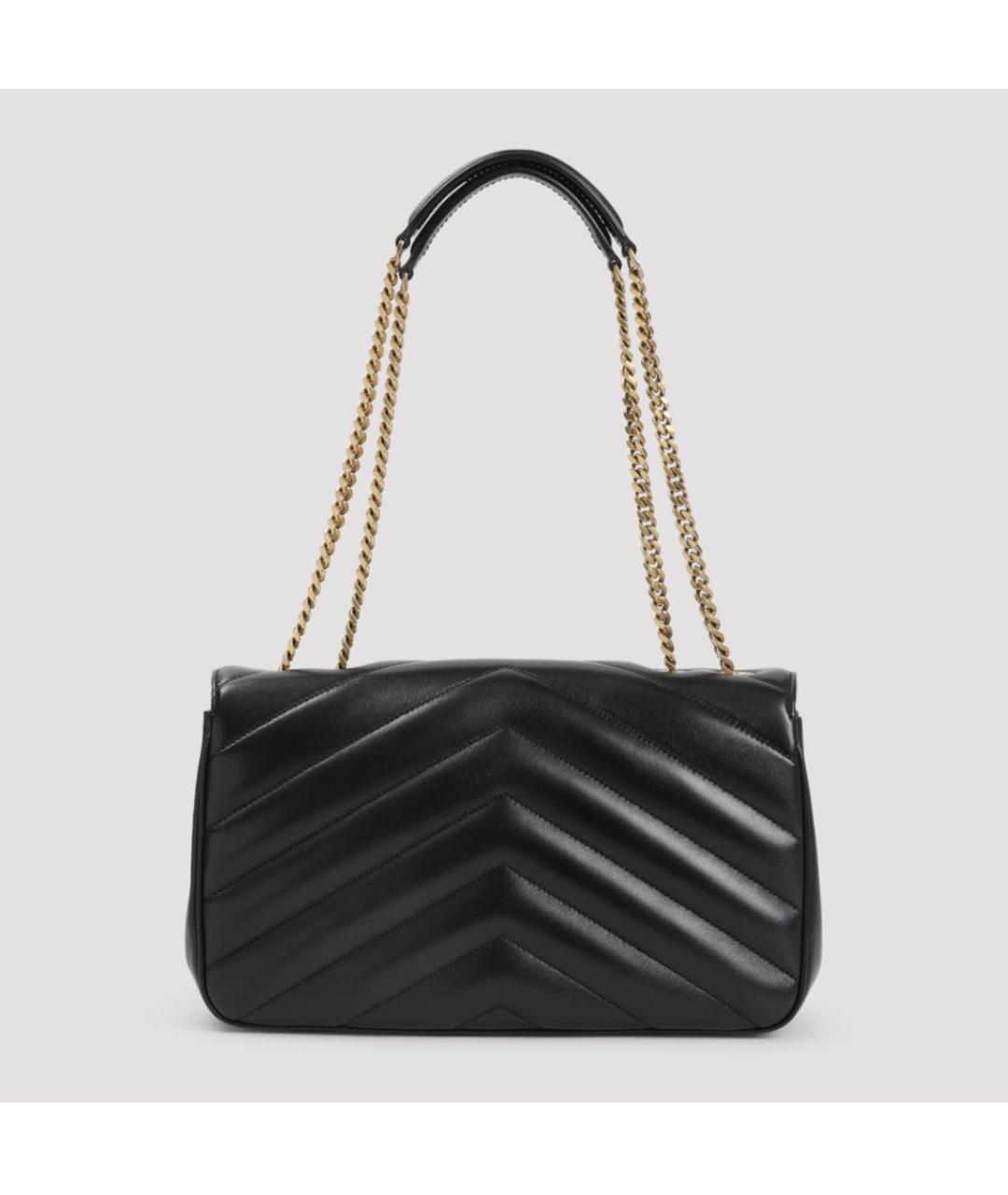 SAINT LAURENT Черная кожаная сумка через плечо, фото 2
