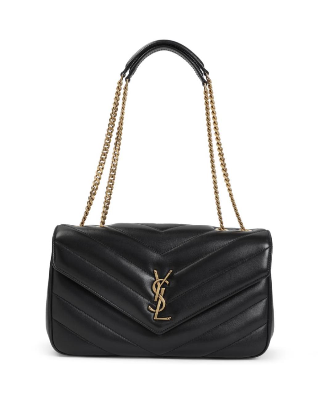 SAINT LAURENT Черная кожаная сумка через плечо, фото 1