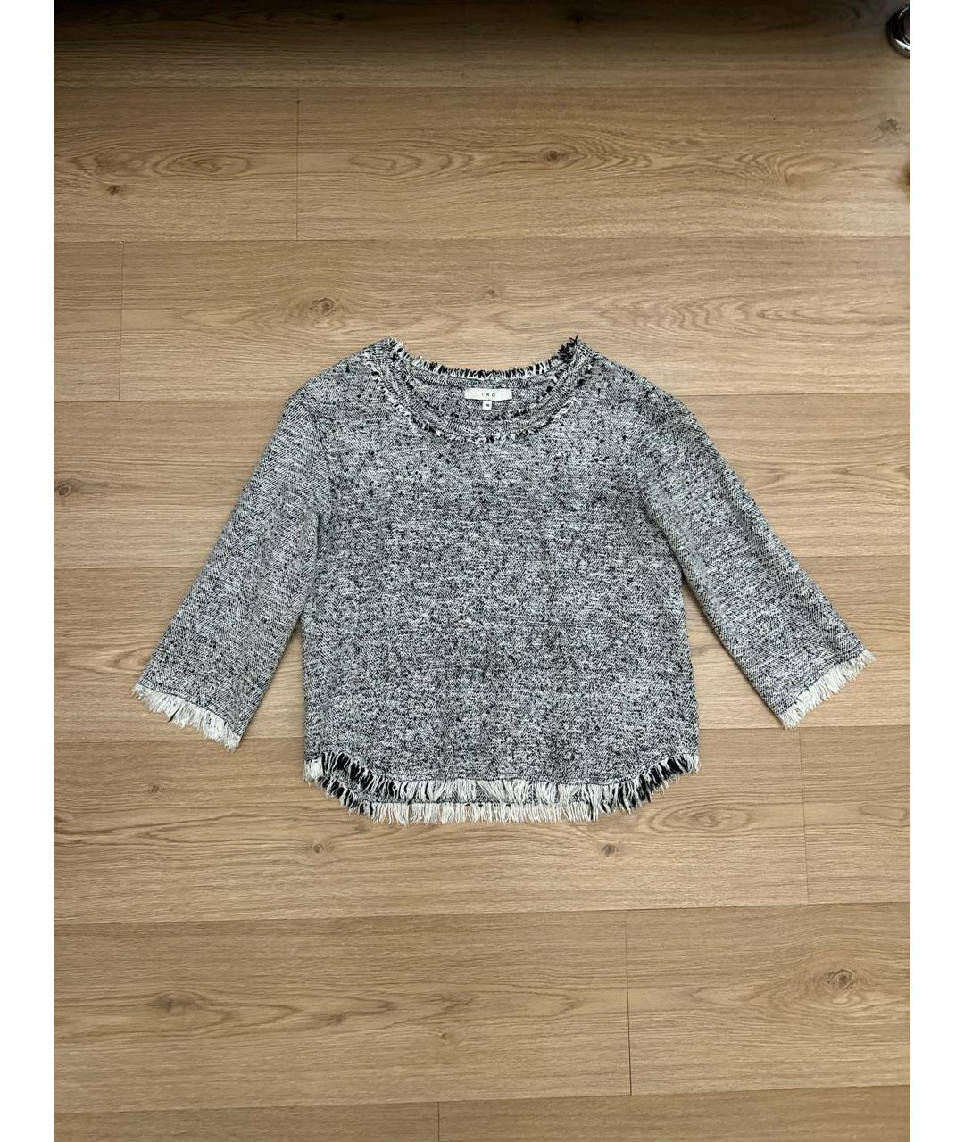 IRO Серый хлопковый джемпер / свитер, фото 8
