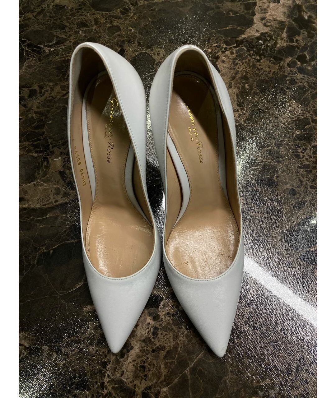 GIANVITO ROSSI Белые кожаные туфли, фото 2