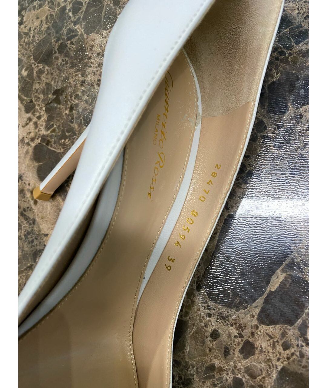 GIANVITO ROSSI Белые кожаные туфли, фото 4