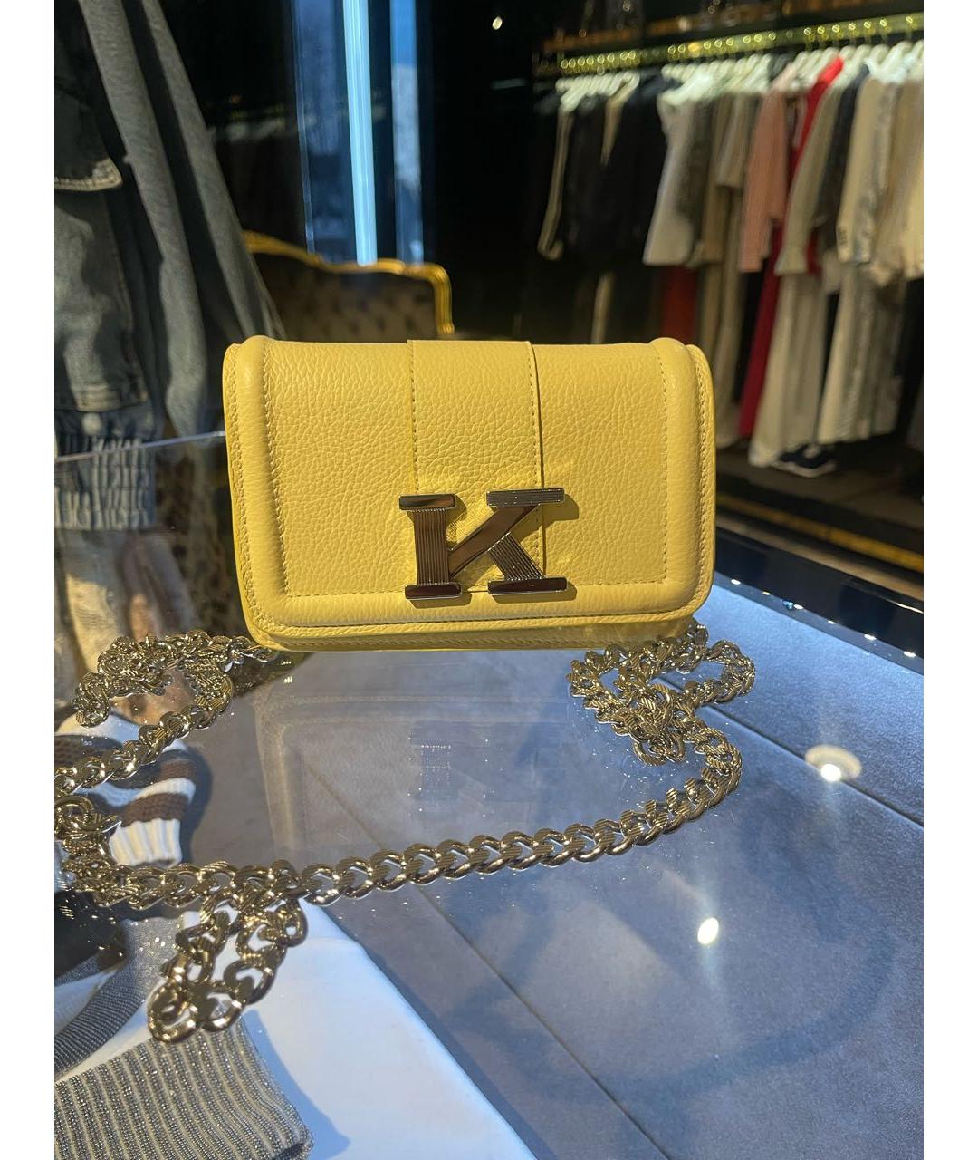 KITON Желтая кожаная сумка через плечо, фото 7