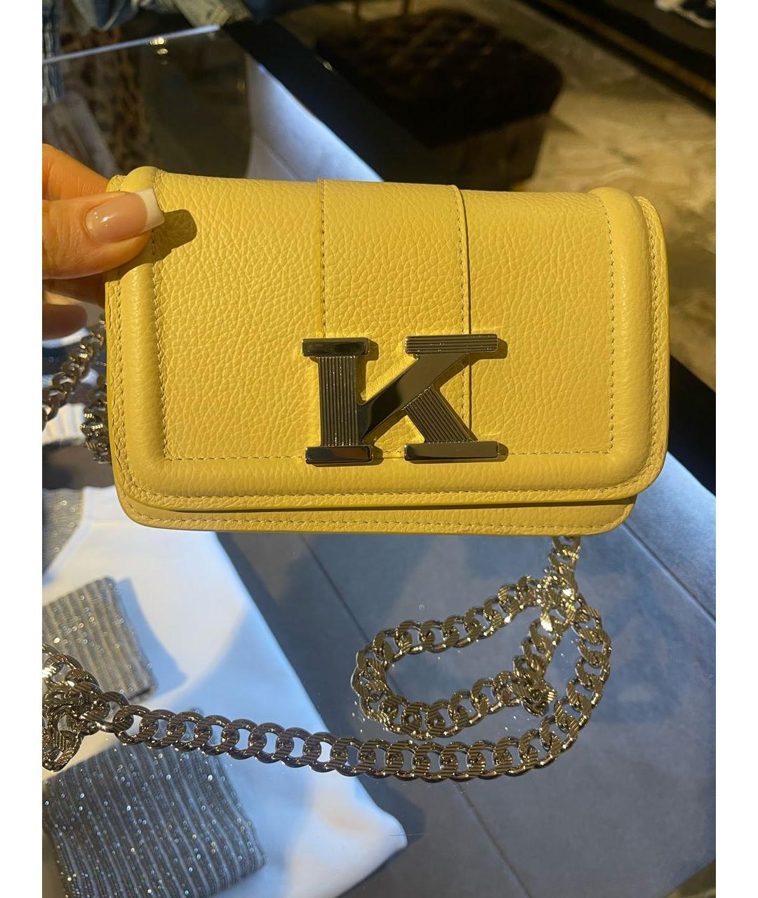 KITON Желтая кожаная сумка через плечо, фото 3