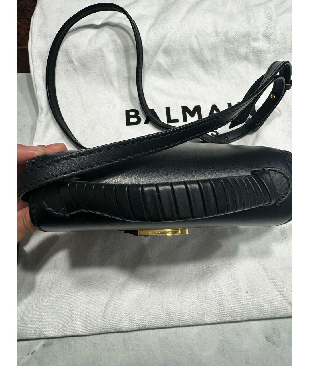 BALMAIN Черная кожаная сумка через плечо, фото 3