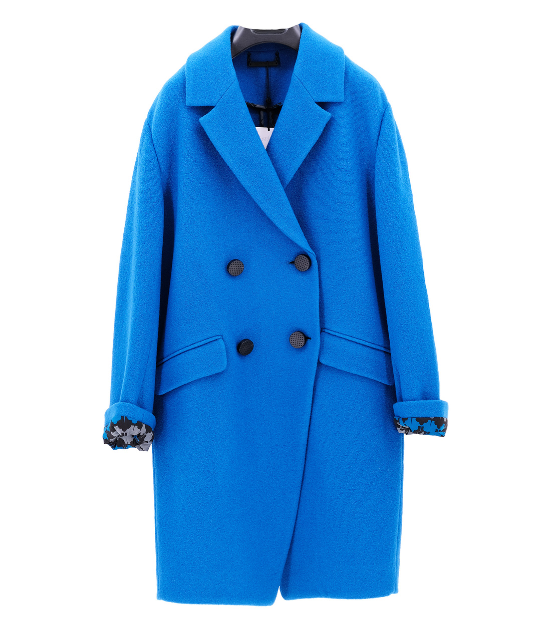 DIANE VON FURSTENBERG Голубое шерстяное пальто, фото 1