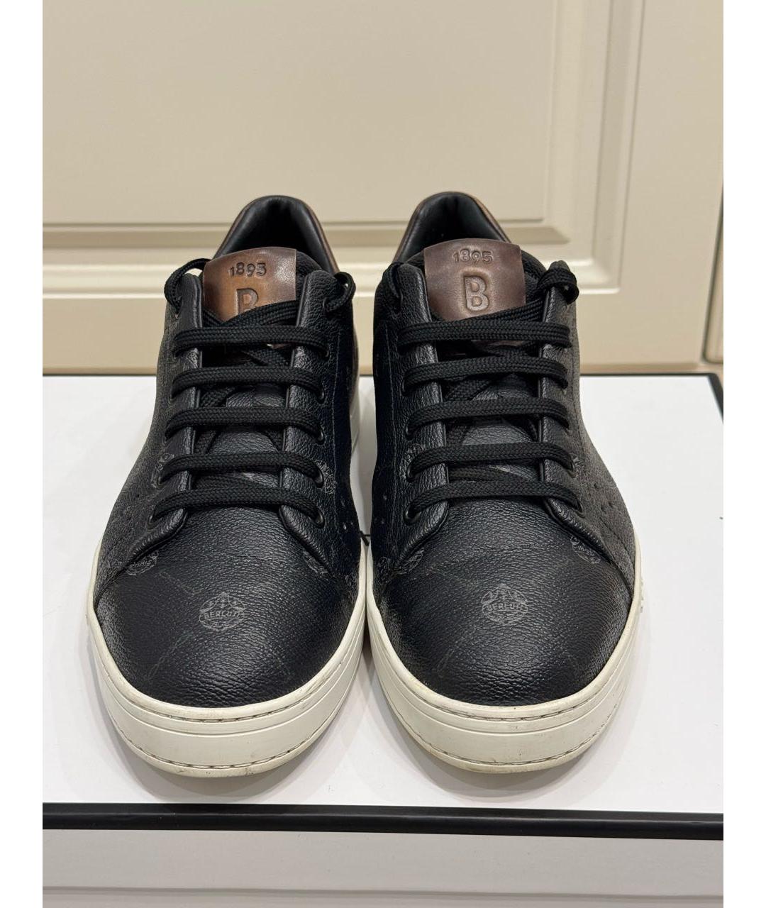 BERLUTI Черные кожаные низкие кроссовки / кеды, фото 2