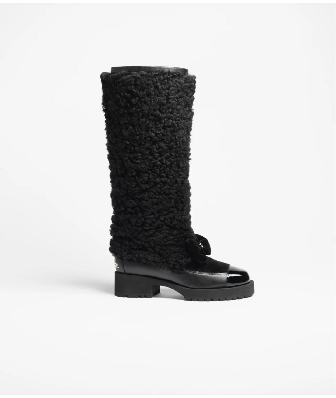 CHANEL Черные кожаные сапоги, фото 5