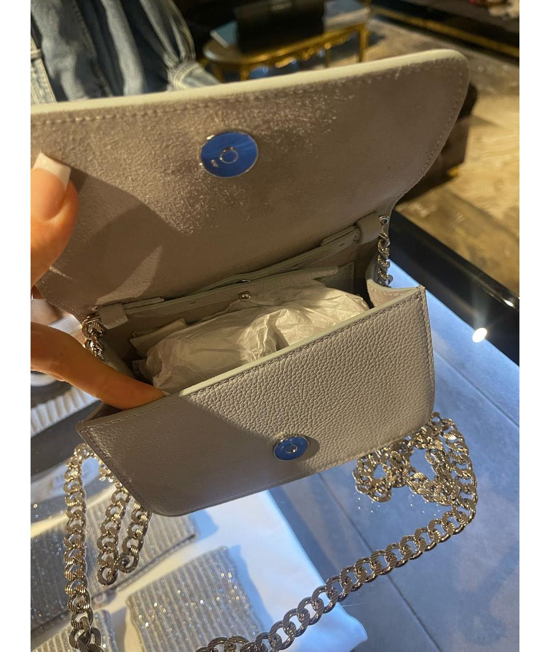 KITON Голубая кожаная сумка через плечо, фото 5