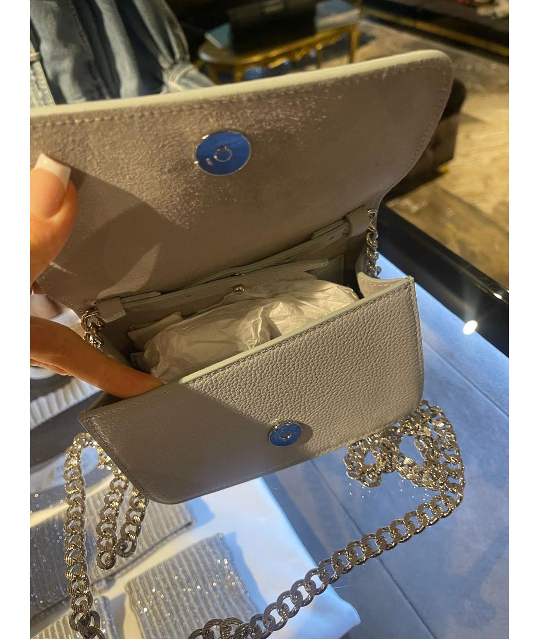 KITON Голубая кожаная сумка через плечо, фото 6