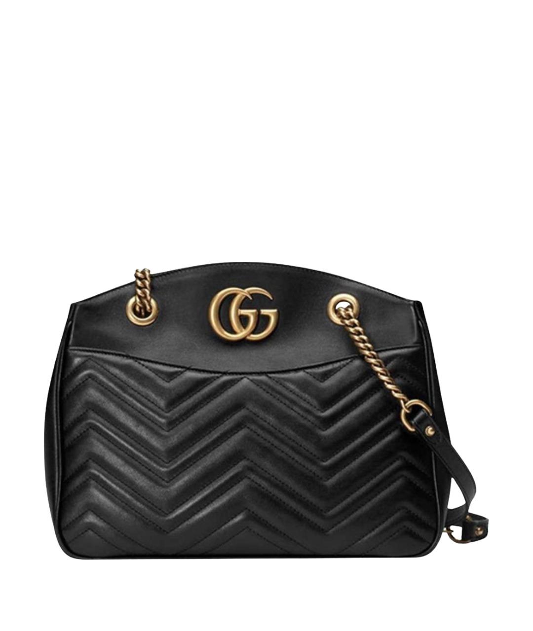 GUCCI Черная кожаная сумка через плечо, фото 1