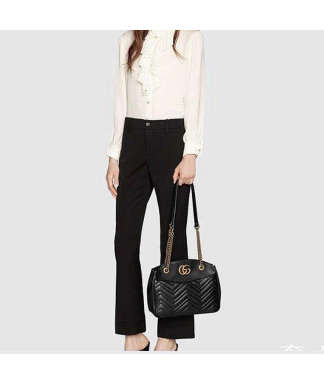 GUCCI Черная кожаная сумка через плечо, фото 7