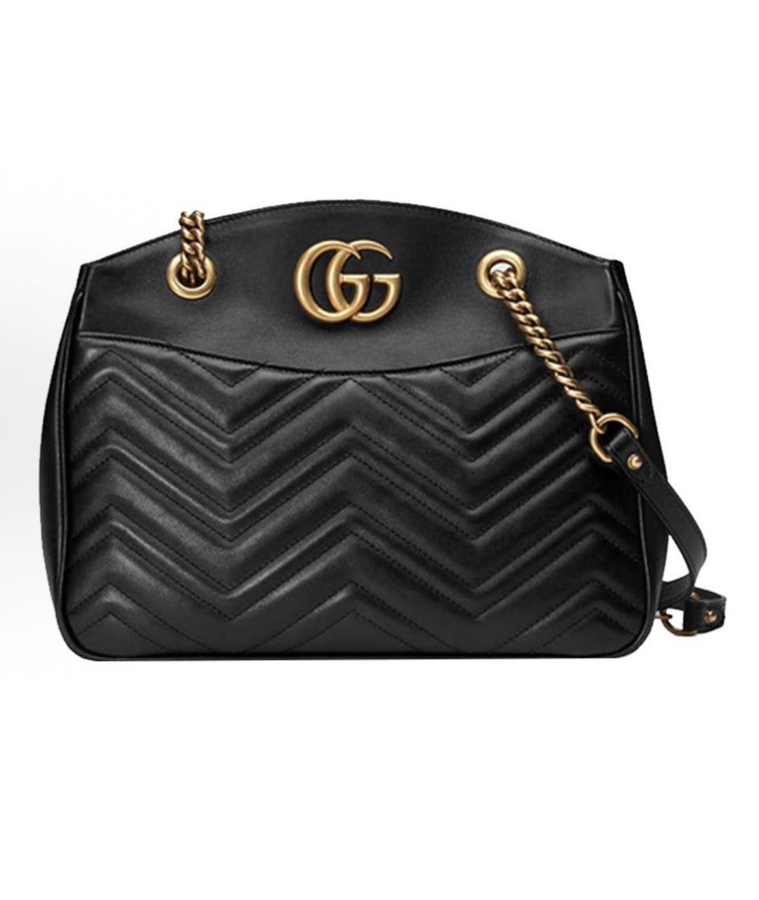 GUCCI Черная кожаная сумка через плечо, фото 8