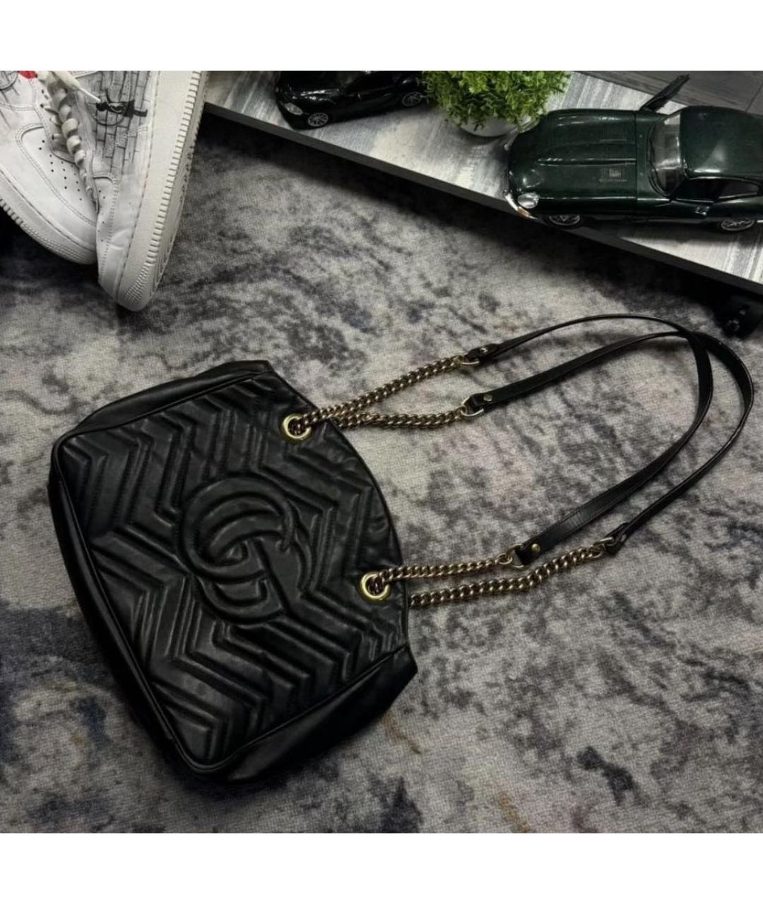 GUCCI Черная кожаная сумка через плечо, фото 3