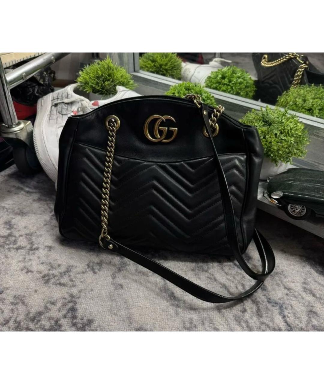 GUCCI Черная кожаная сумка через плечо, фото 2