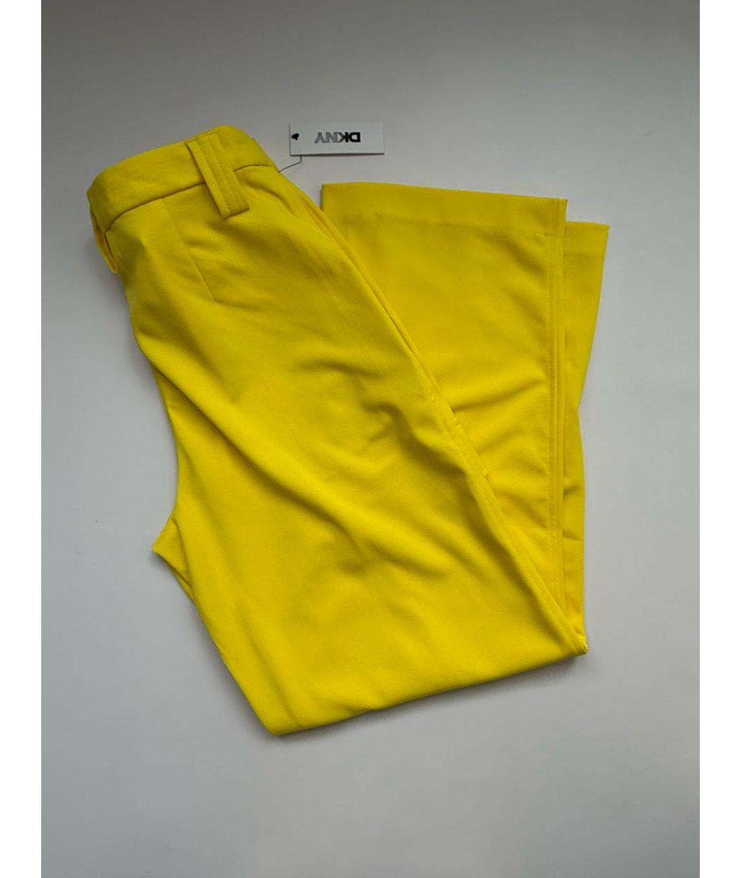 DKNY Желтые полиэстеровые брюки широкие, фото 2