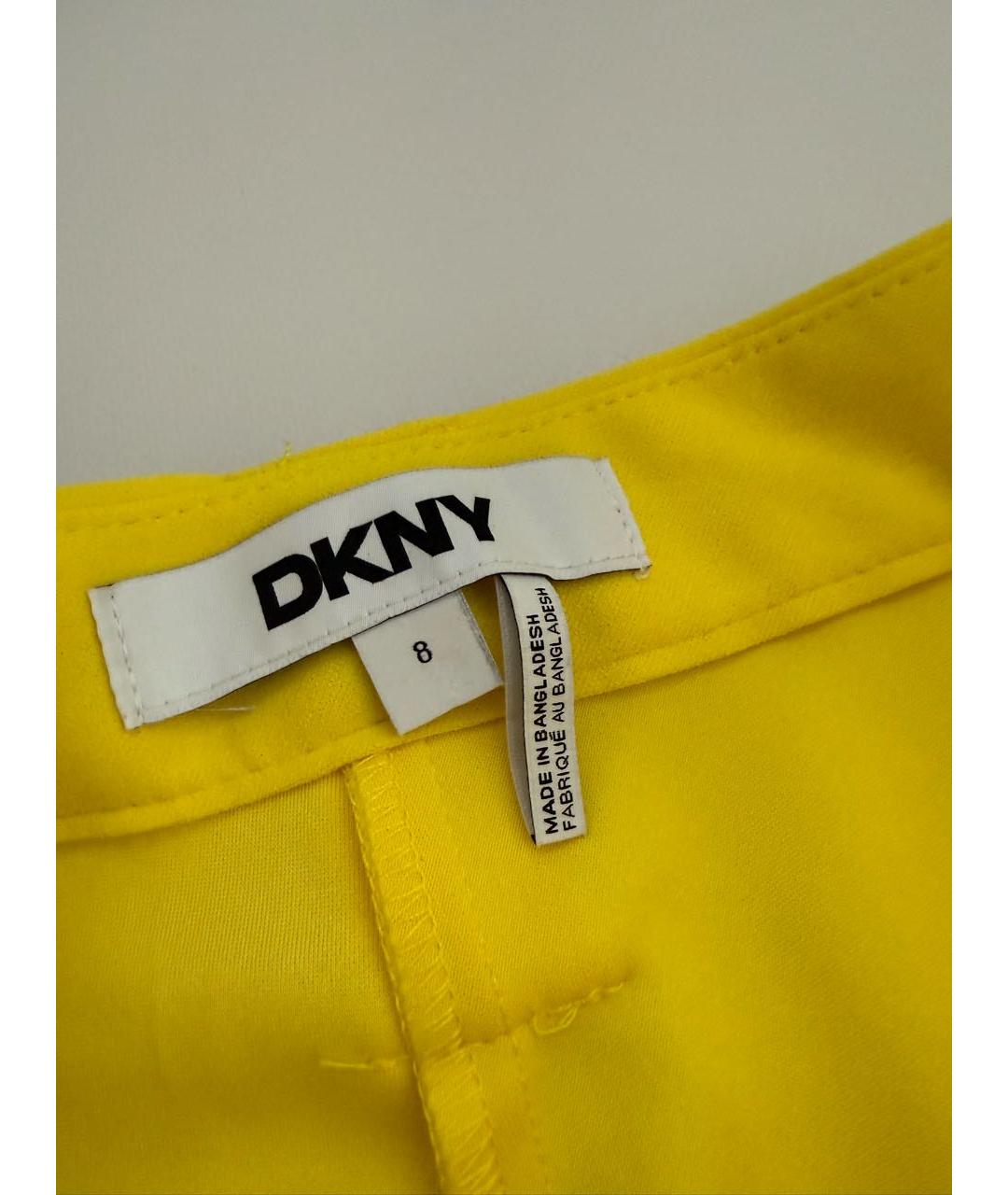 DKNY Желтые полиэстеровые брюки широкие, фото 3