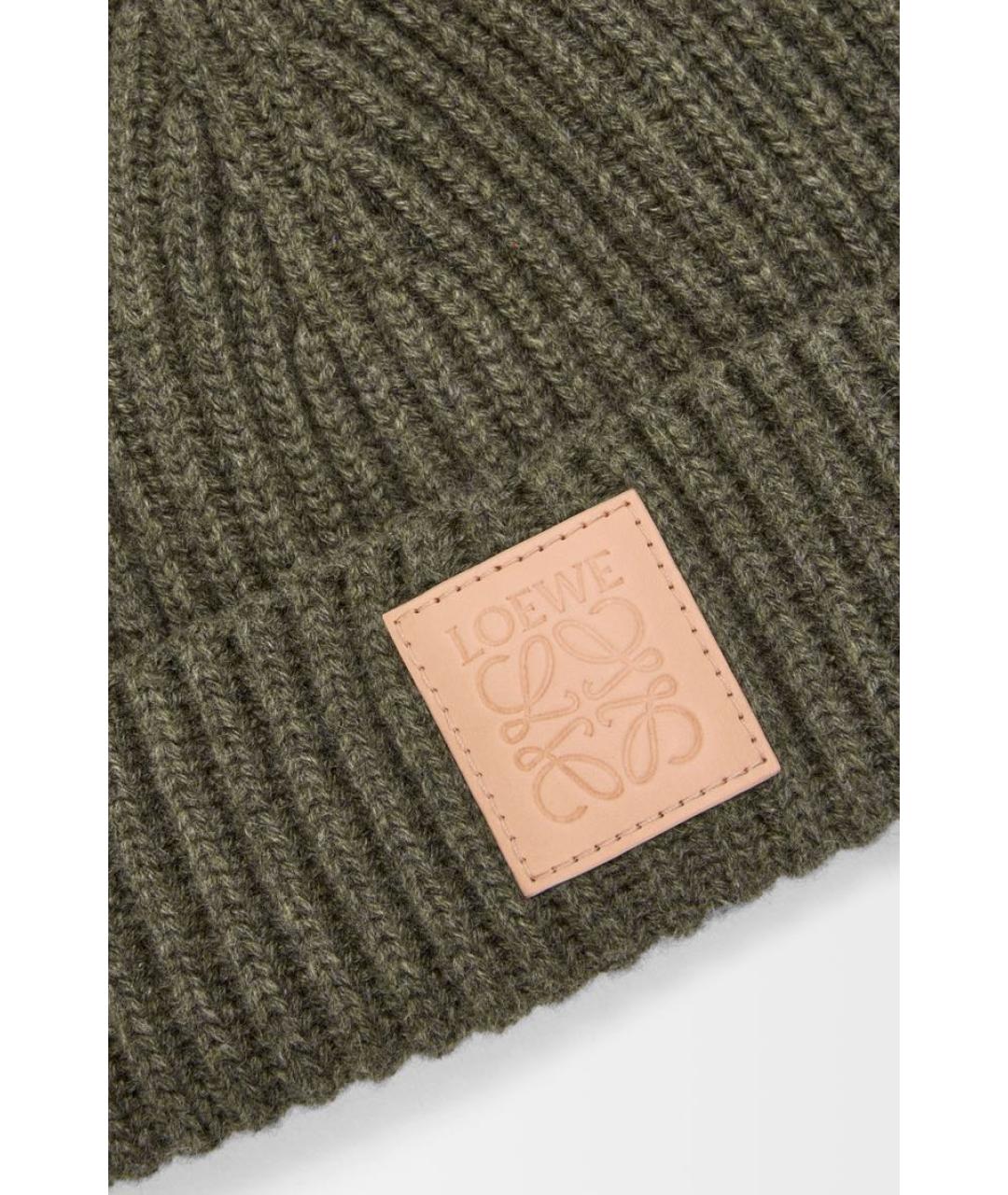 LOEWE Зеленая кашемировая шапка, фото 4