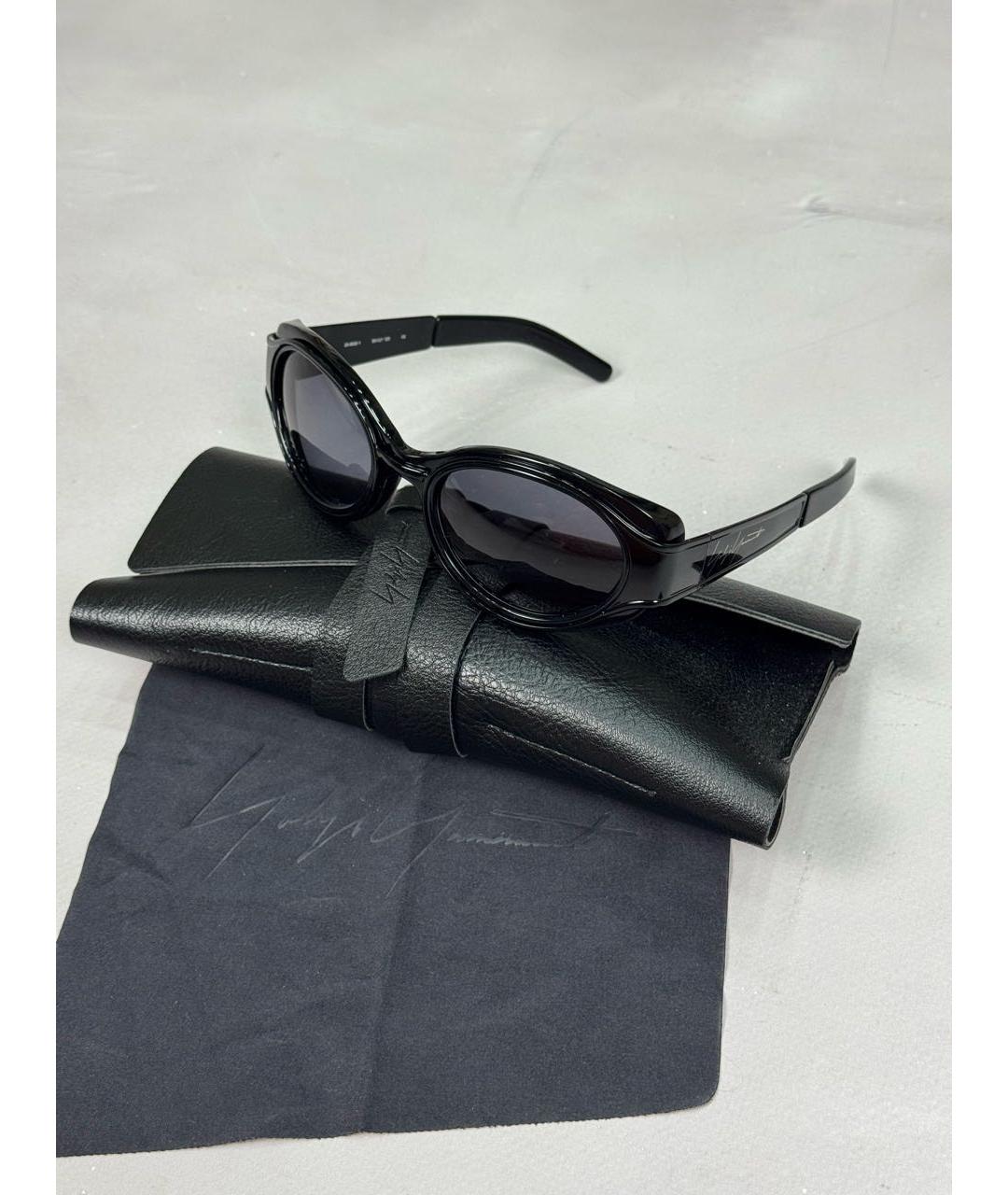 YOHJI YAMAMOTO Черные пластиковые солнцезащитные очки, фото 2