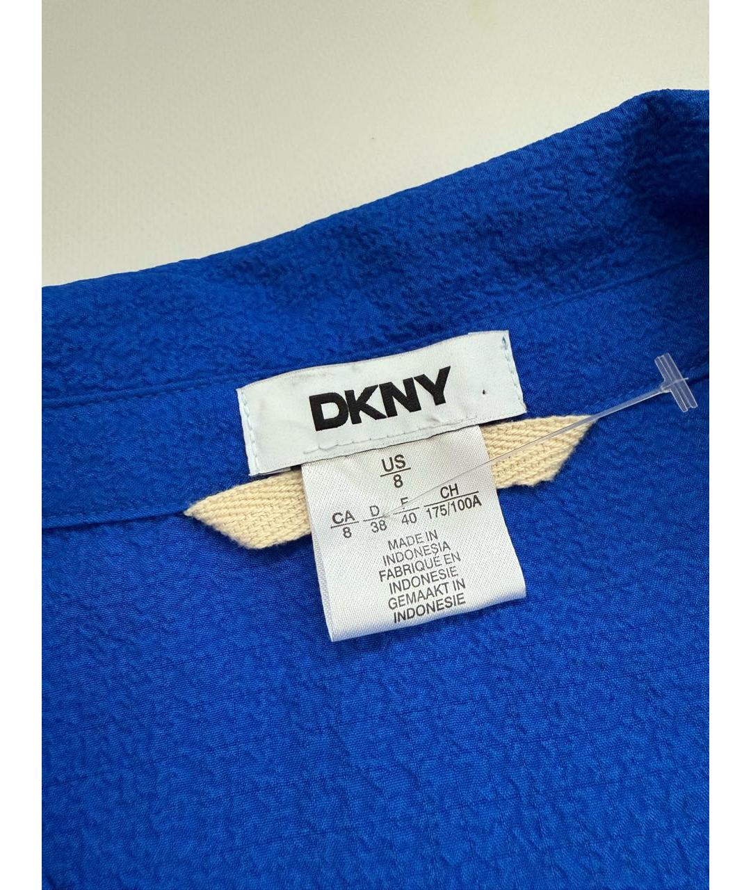 DKNY Синее полиэстеровое повседневное платье, фото 3