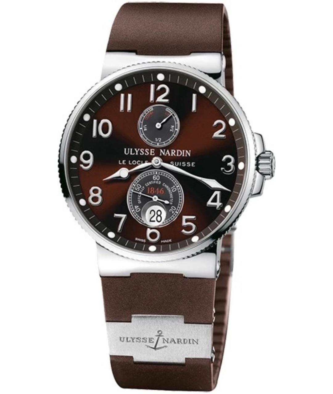 Ulysse Nardin Коричневые металлические часы, фото 5