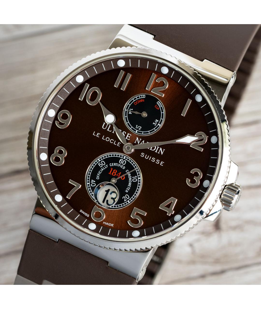 Ulysse Nardin Коричневые металлические часы, фото 2