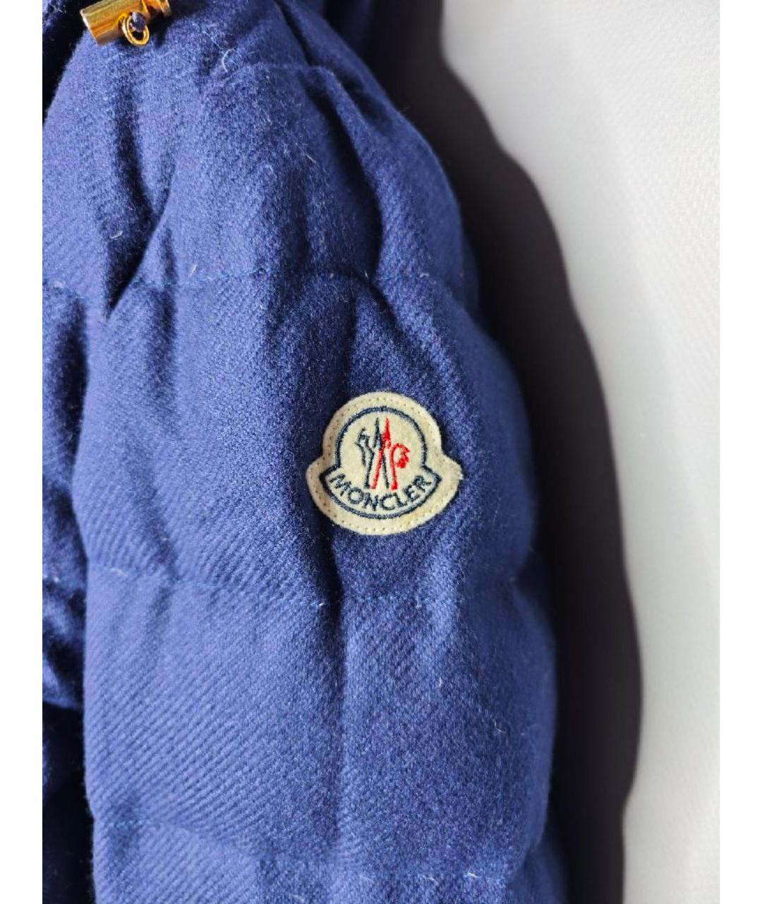 MONCLER Синий кашемировый пуховик, фото 4