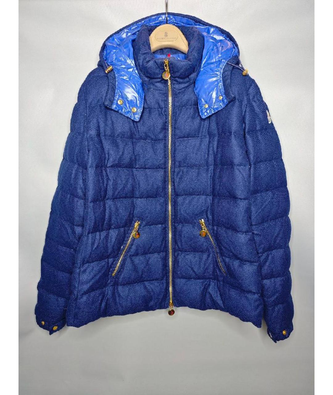 MONCLER Синий кашемировый пуховик, фото 9