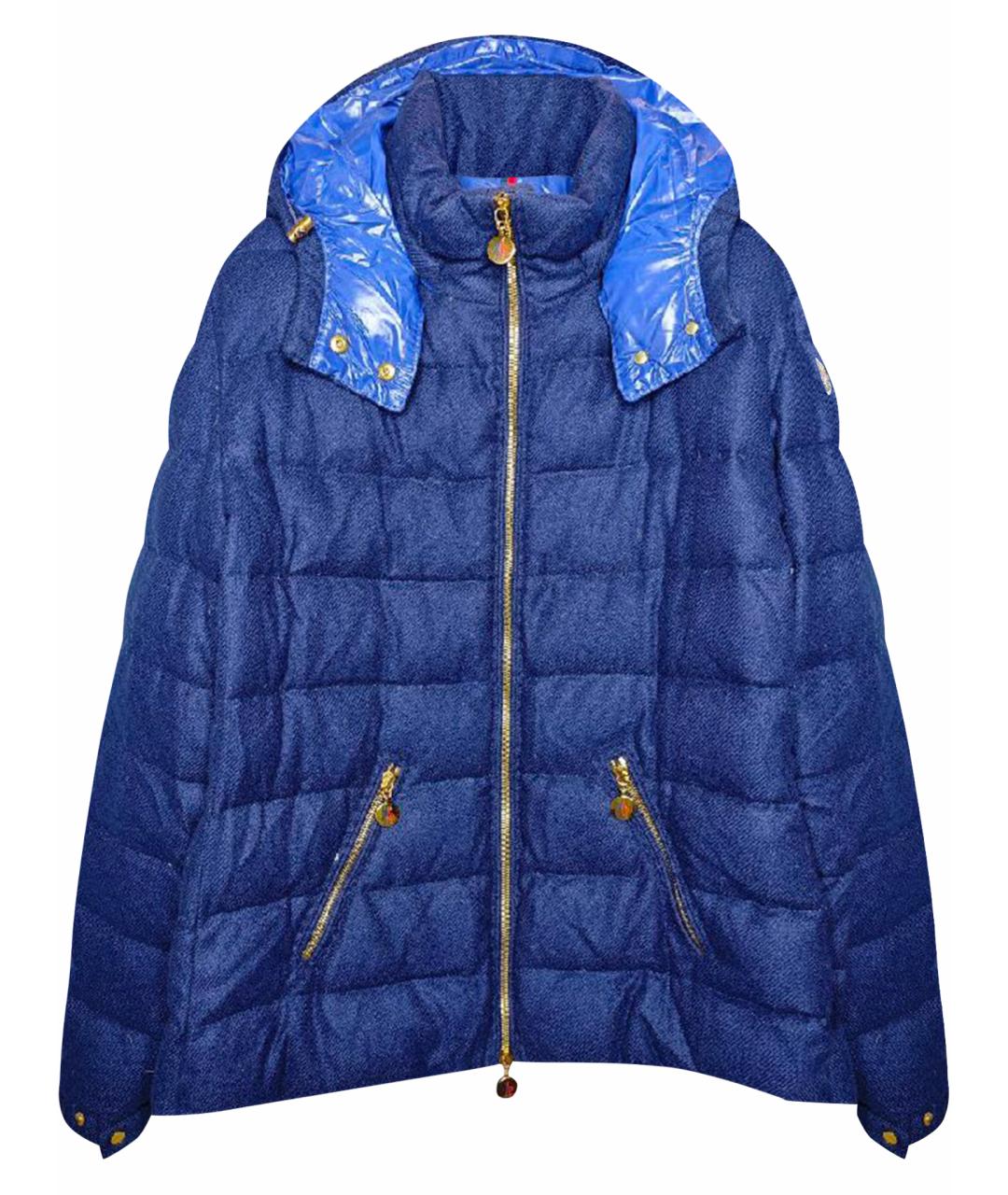 MONCLER Синий кашемировый пуховик, фото 1