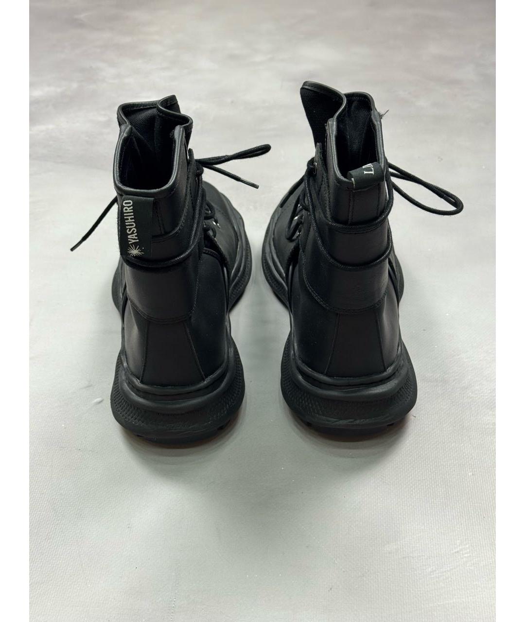 MAISON MIHARA YASUHIRO Черные кожаные высокие ботинки, фото 4