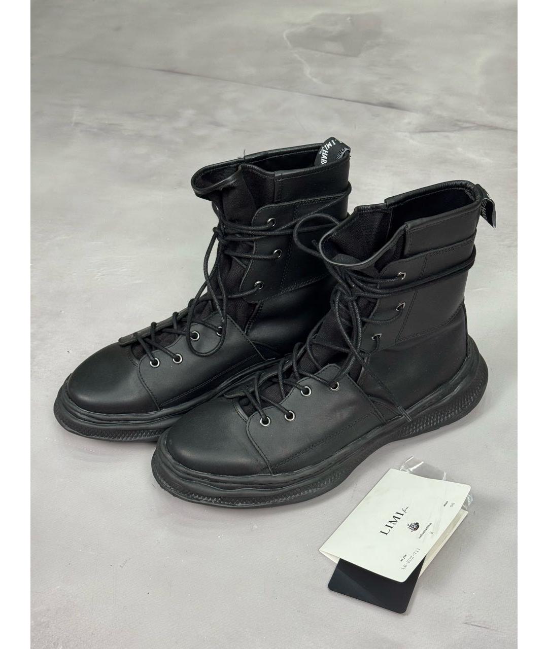 MAISON MIHARA YASUHIRO Черные кожаные высокие ботинки, фото 2