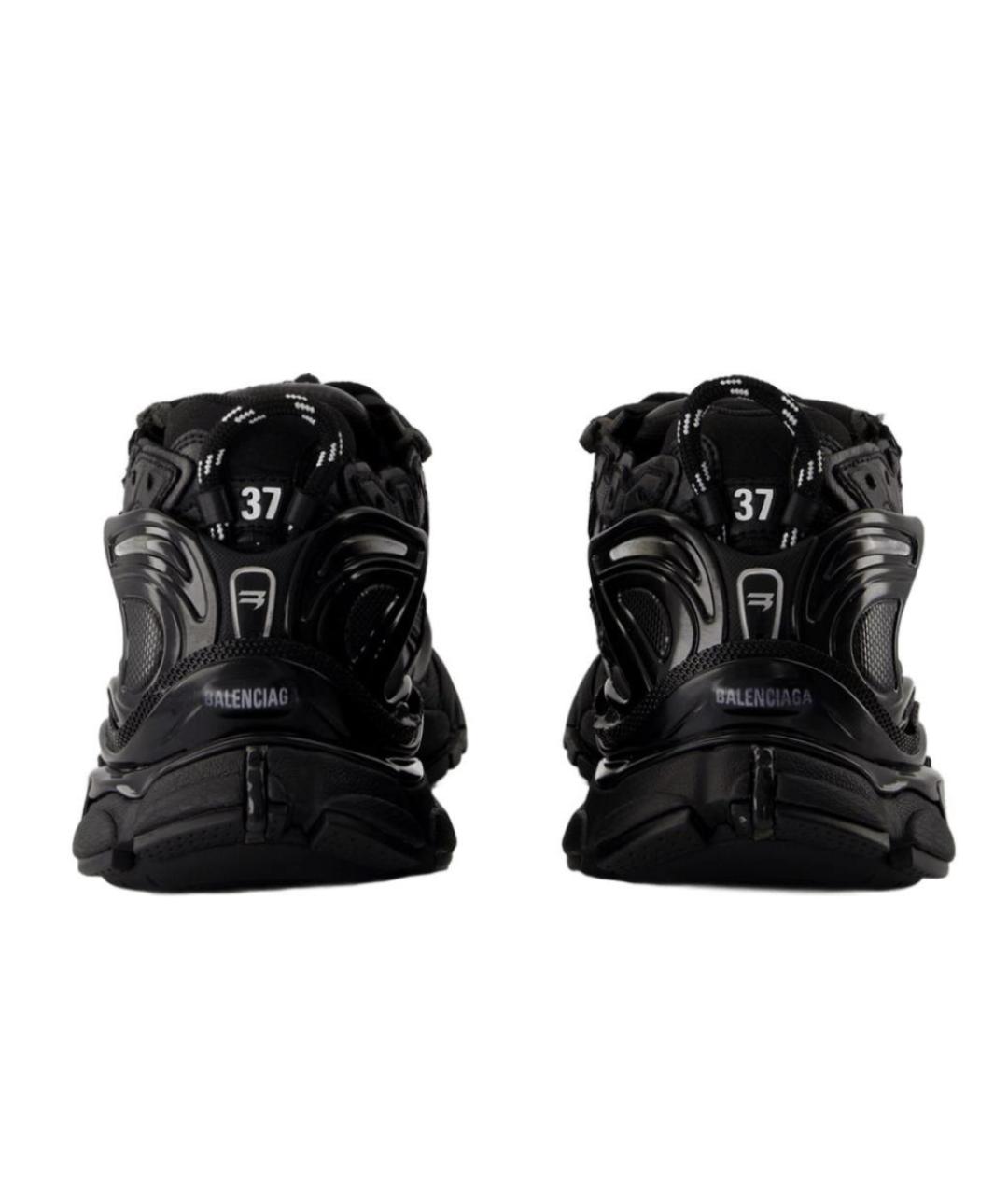 BALENCIAGA Черные кожаные высокие кроссовки / кеды, фото 3