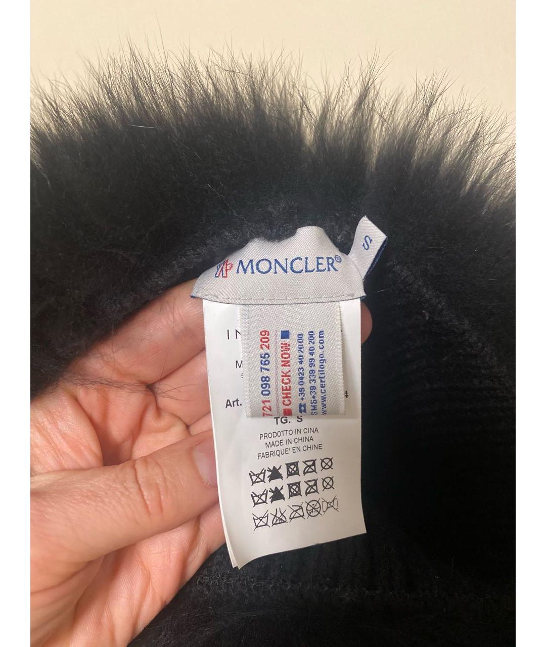 MONCLER Черная шапка, фото 3