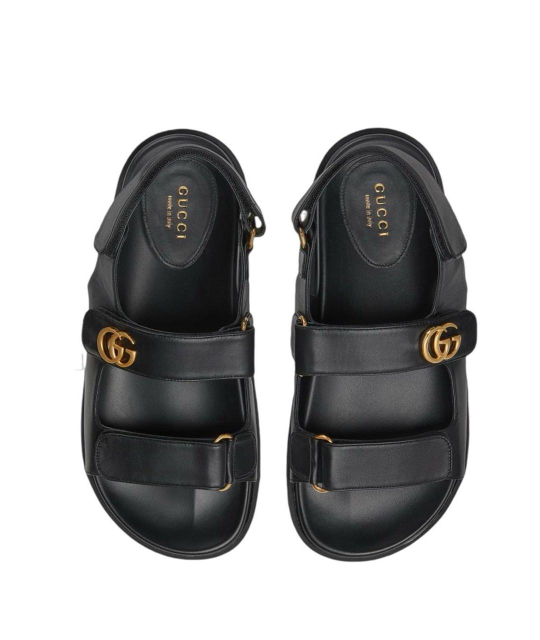 GUCCI Черные кожаные сандалии, фото 3