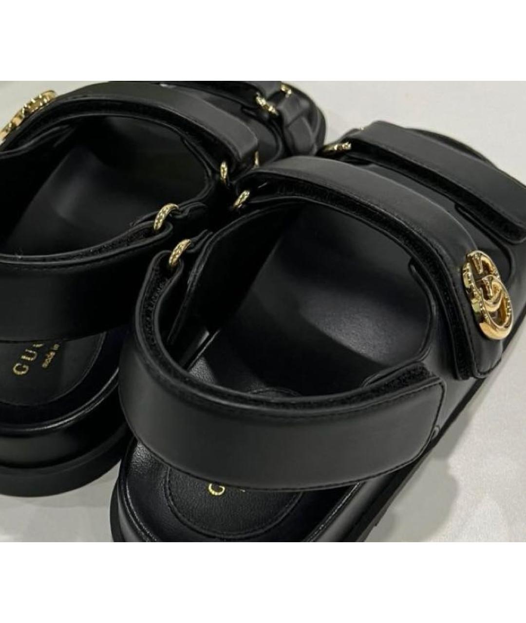 GUCCI Черные кожаные сандалии, фото 5