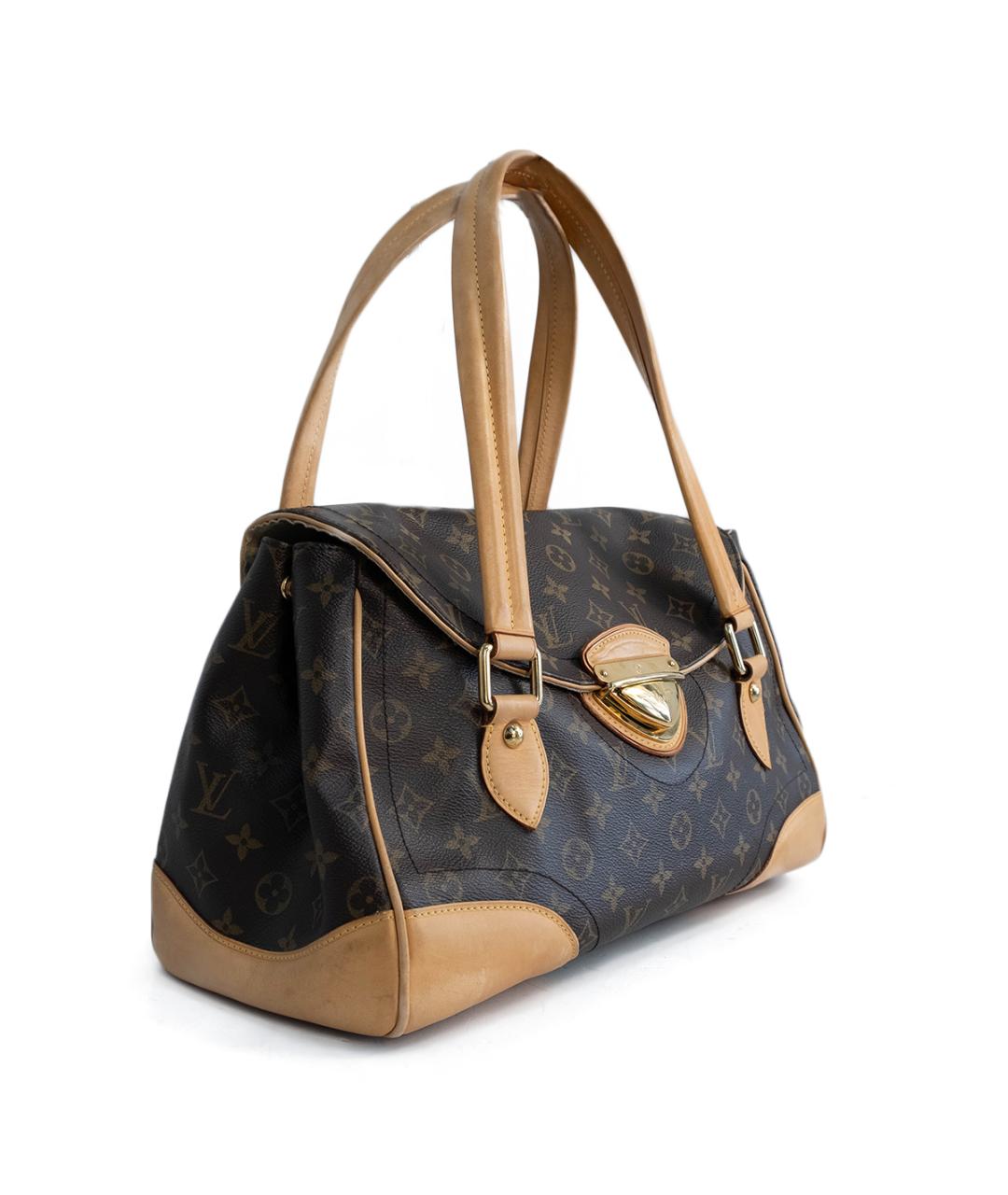 LOUIS VUITTON Коричневая кожаная сумка с короткими ручками, фото 2