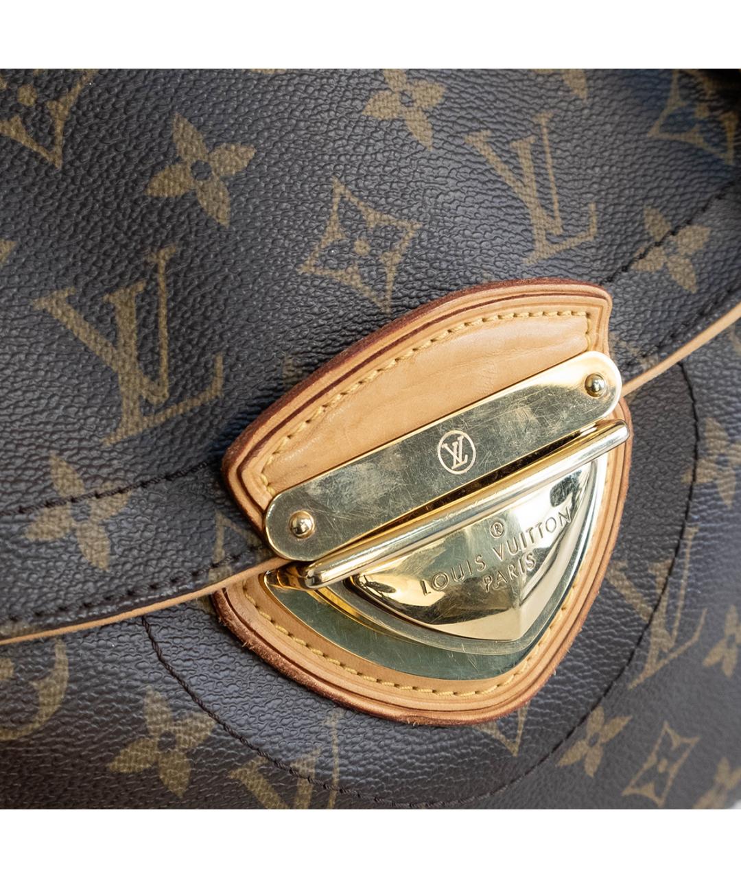 LOUIS VUITTON Коричневая кожаная сумка с короткими ручками, фото 4