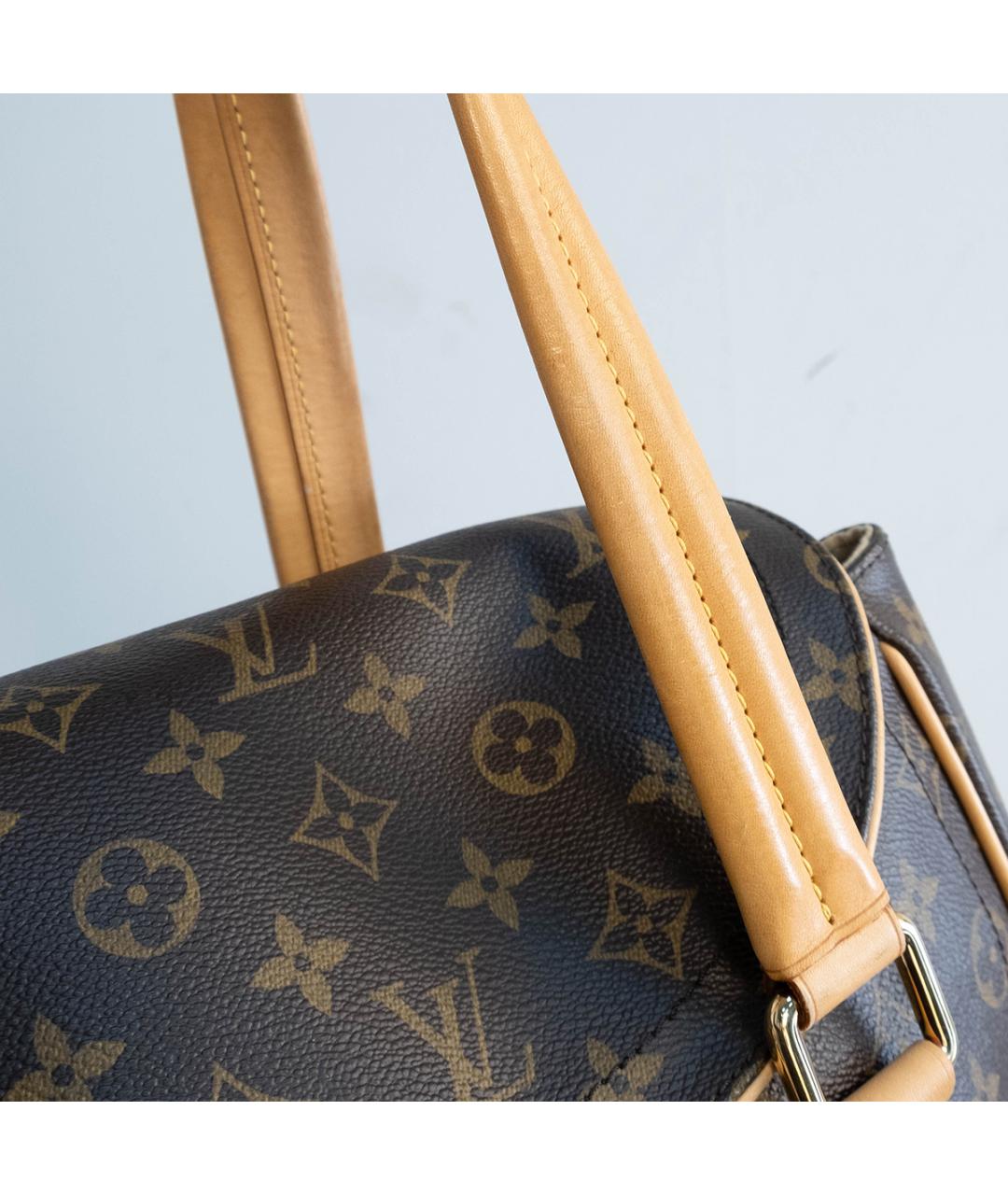 LOUIS VUITTON Коричневая кожаная сумка с короткими ручками, фото 5