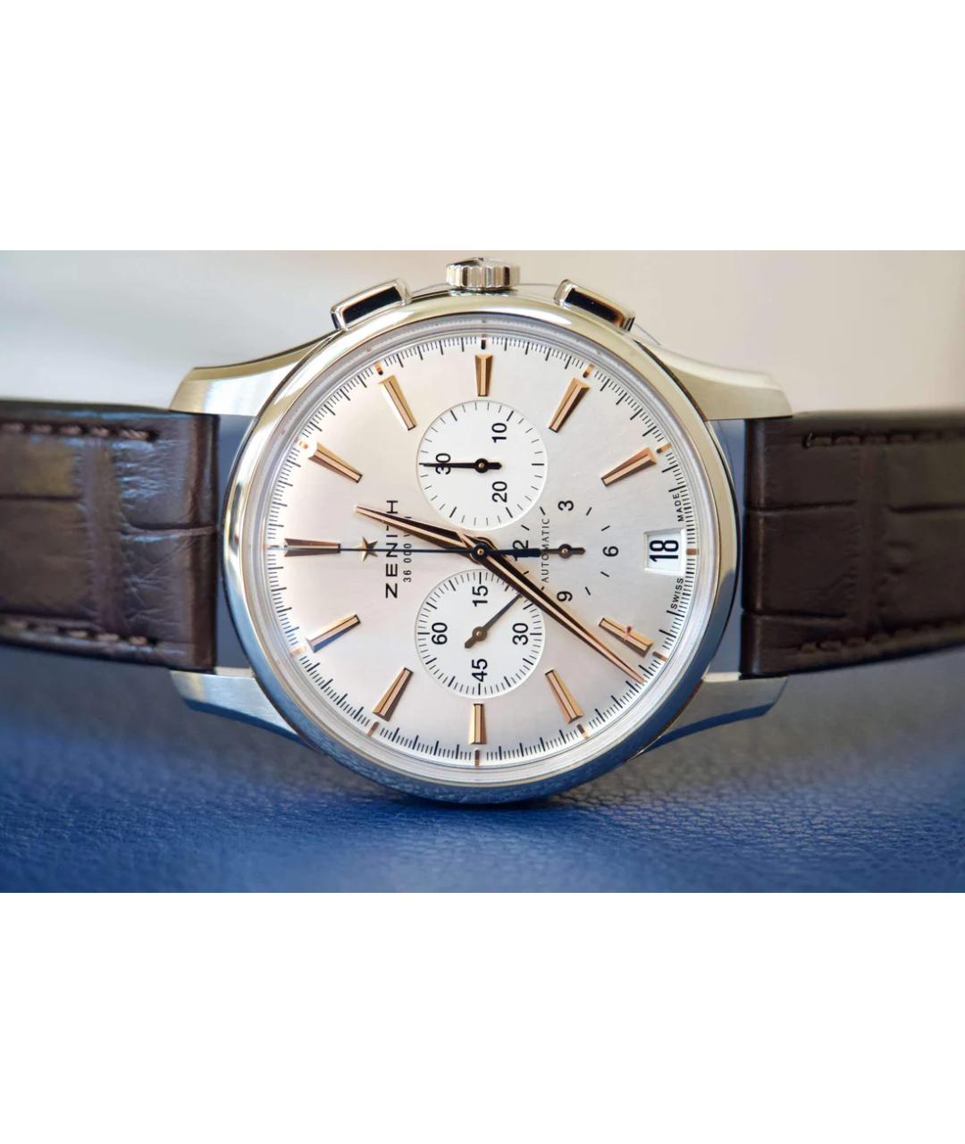 ZENITH Белые металлические часы, фото 4