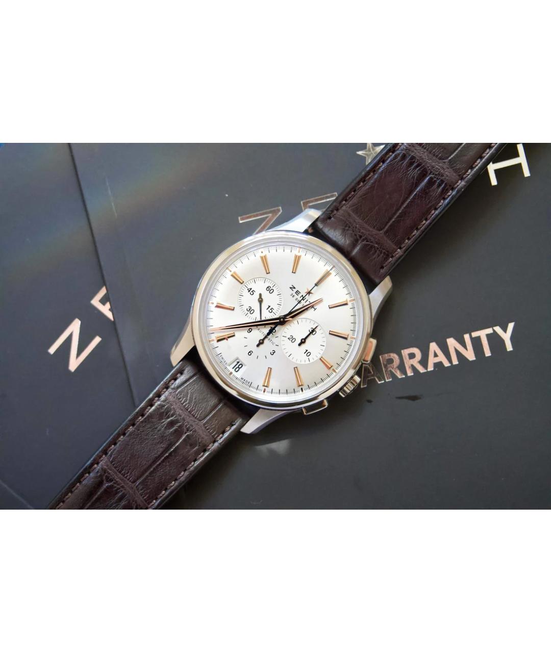 ZENITH Белые металлические часы, фото 3